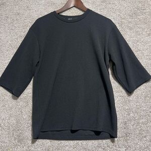 DOUBLJU Woman’s Black Elbow Sleeve Round Neck Blouse Top Size Small